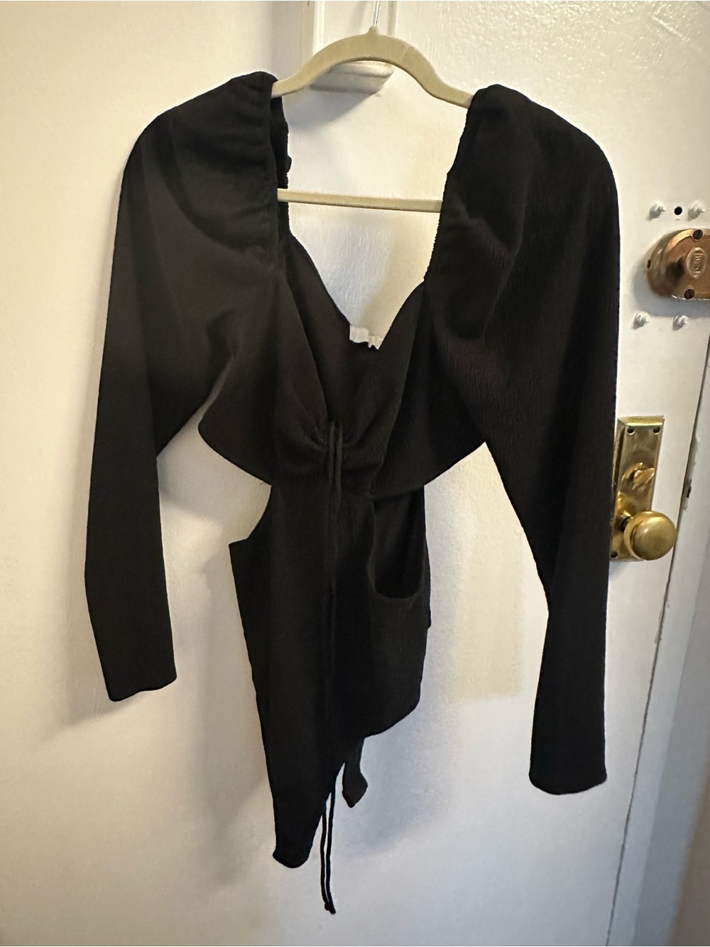 Black Long Sleeve Cutout Knit Bodysuit